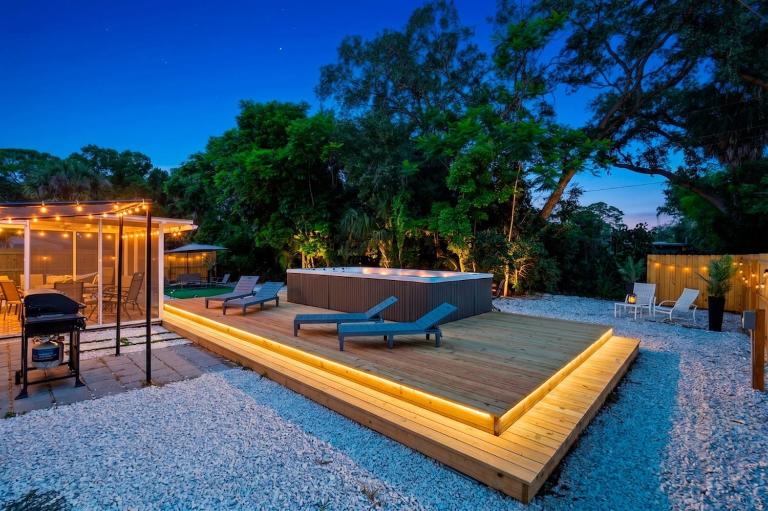 Fully Remodeled Private Sarasota Home with Heated Swim Spa, Fenced Yard, Game Area & Beach Gear - B&B Sarasota