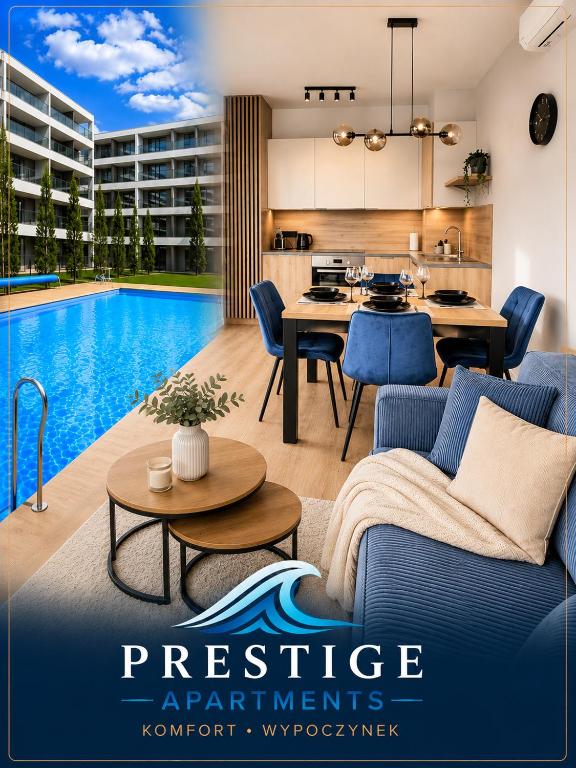 Apartament Lazurowy PRESTIGE APARTMENTS z basenem150 m od plaży - Ferienwohnung Ziegenberg