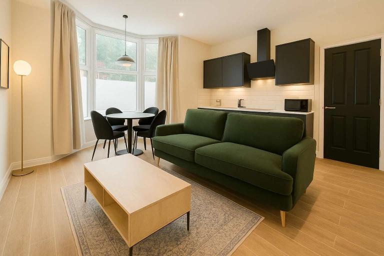Bright & Cozy 1BR Apartment - Free Parking - Chambres d'hôtes Cardiff
