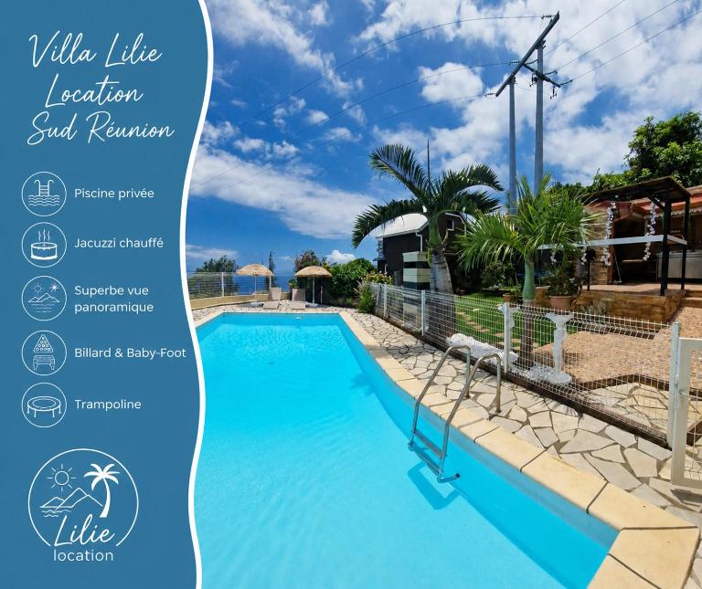 Lilie location sud piscine jaccuzzi billard jardin vue panoramique - Chambres d'hôtes Petite-Île