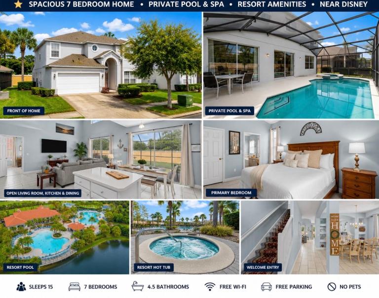 Near Walt Disney 7 bedroom Villa - B&B Kissimmee