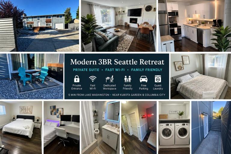 Seattle Modern Stay-3BRSuite Workspace FamilyFriendly - B&B Seattle