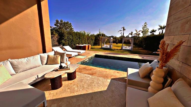 Villa ARGANA 6 chambres avec piscine jacuzzi et hammam à Argan Golf 10 min du centre - B&B Marrakech