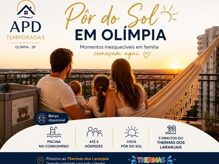 Ap de Temporada Olímpia, Vista Pôr do Sol,Piscina, 5 min até Thermas dos laranjais - B&B Olímpia