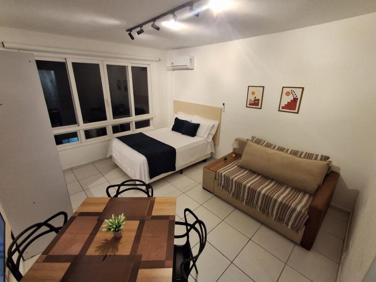 Pé na areia, ar condicionado e proximo a Shoppings - Ferienwohnung Santos