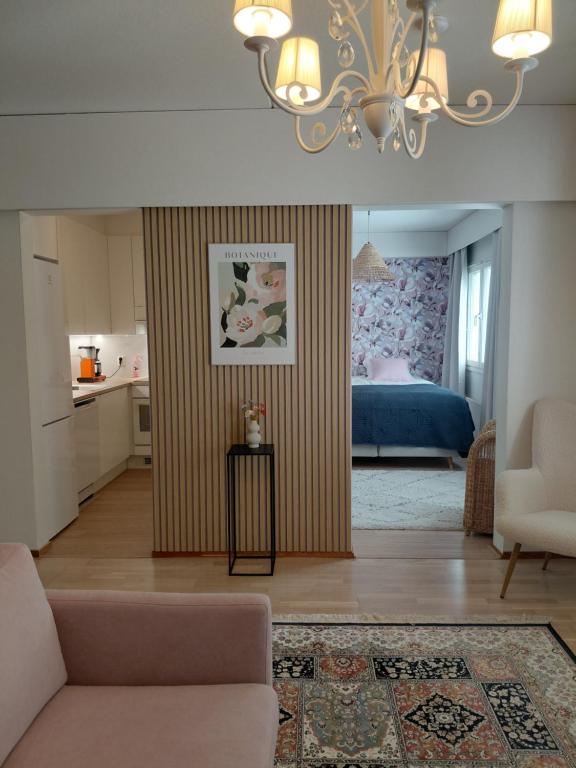 Puiston Helmi 1mh, oh k, sauna, parveke - Chambres d'hôtes Pori