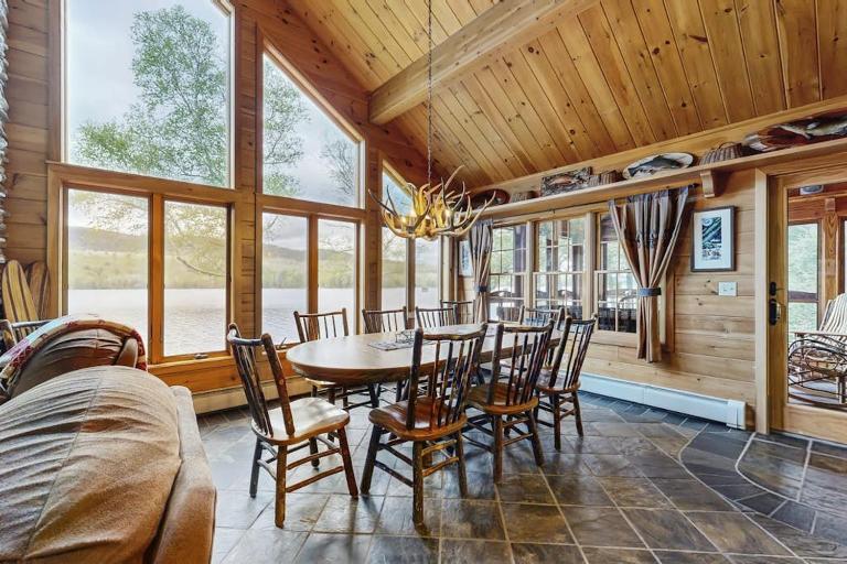 Lakeside Lodge with Amazing Water Views, Screened Porch, Dock, & Firepit - B&B Greenville Junction
