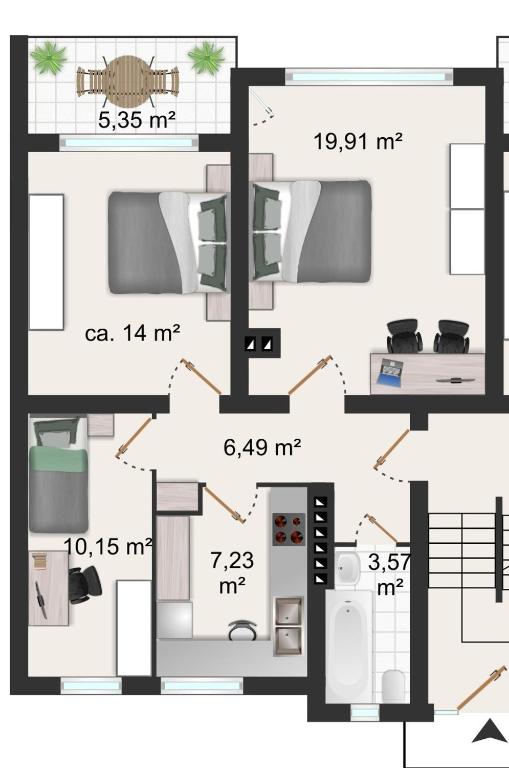 Kiel Elisabethstraße 3 OG links 3 Zi Wohnung - B&B Kiel