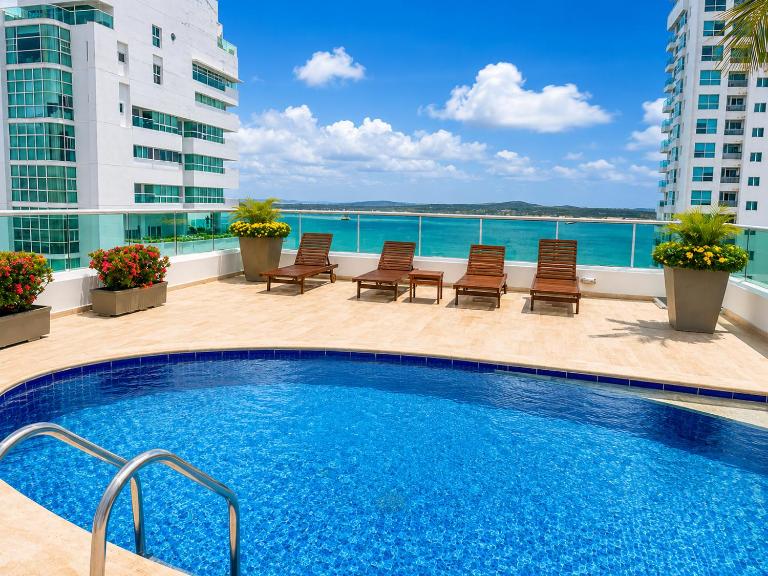 Apartamento en Cartagena con balcon con vista al mar y piscina - B&B Cartagena de Indias