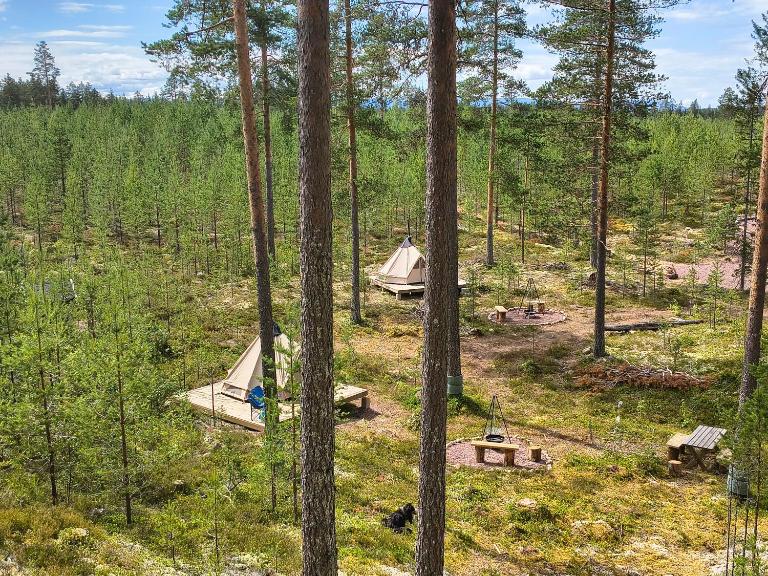 Micro natuurcamping met complete tipitenten bij Nationaal Park Fulufjället - B&B Sörsjön