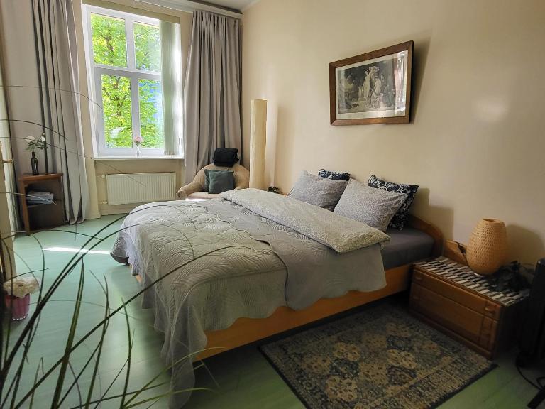 Alunana LUX - Quiet Spacious 1BR Ap, King size bed - Location 9,9 - Art Nouveau District - 700m to Old Town - B&B Riga