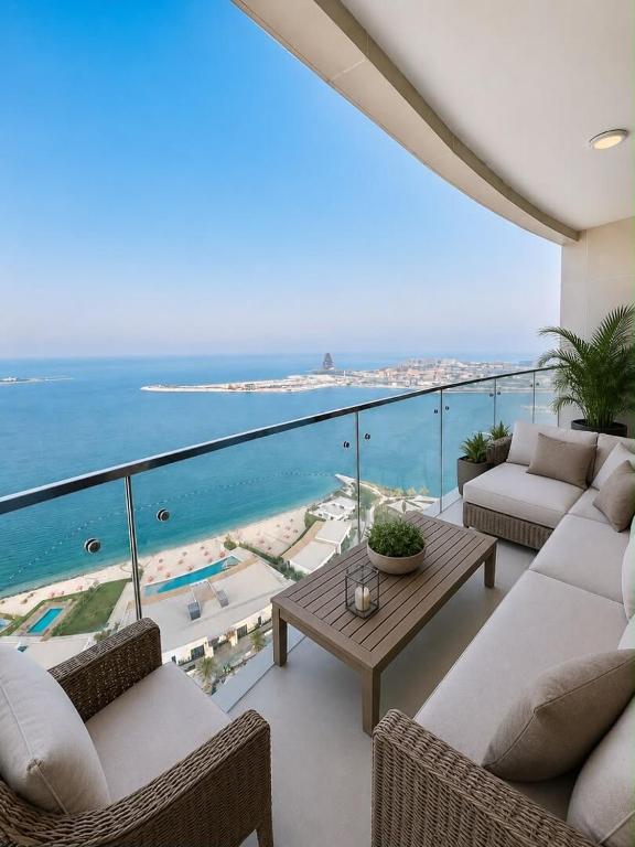 Luxury Sea view 2BR - Infinity Pool -Beach - Lusail - B&B Lusail
