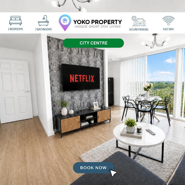 Executive Apartment @ The Hub • City Centre • Free Parking • Fast Wifi • Yoko Property - Chambres d'hôtes Milton Keynes