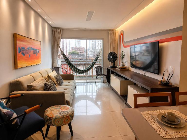 Apto 2Q amplo com rede, escritório e check-in digital - B&B Belém