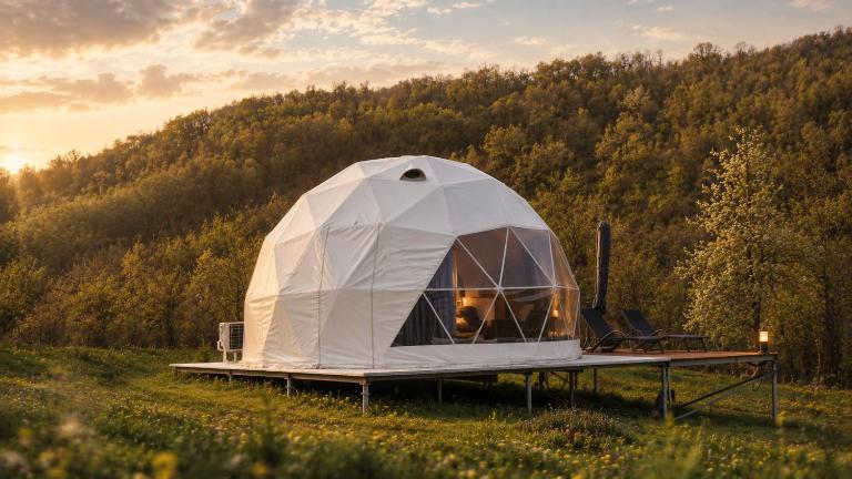 Geo Dome with Private Bathroom, E-Scooters & Mountain Views - B&B Radovtsi
