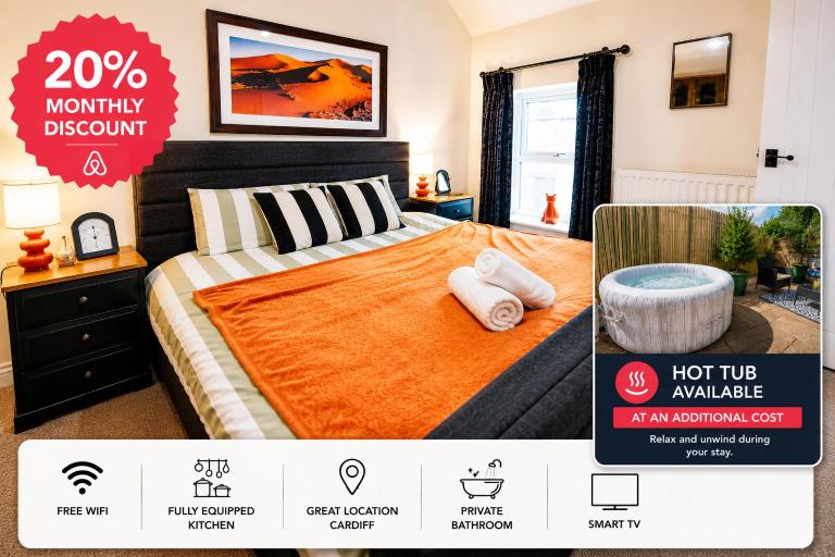 Beautiful 3 Bed Cottage - Hot Tub & Free Parking - B&B Cardiff