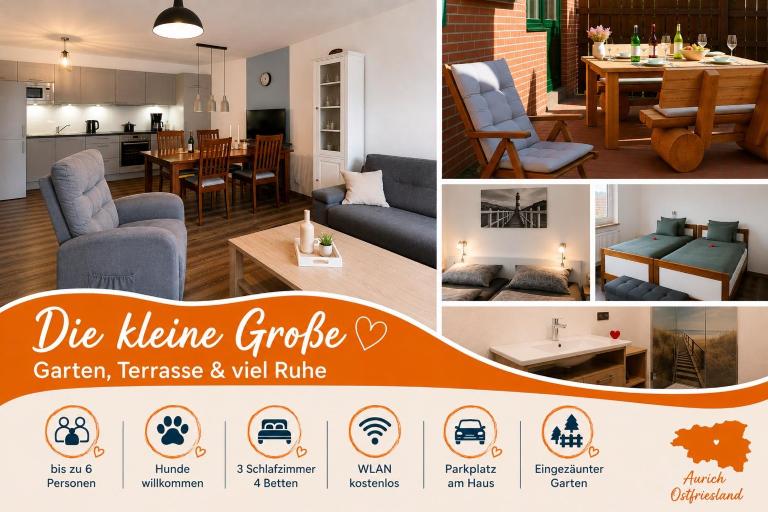 Die kleine Große Garten & Terrasse in Aurich - Chambres d'hôtes Aurich