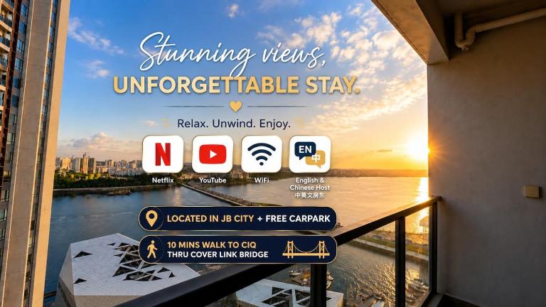 R&F Seaview Guest Favourite Near SG CIQ 2BR - B&B Johor Bahru