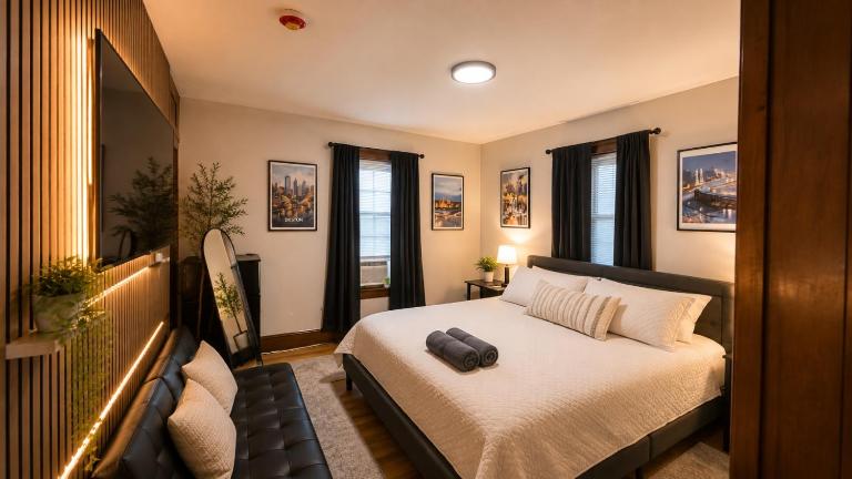 Luxurious King Size Bed in Boston with Amenities - B&B Somerville