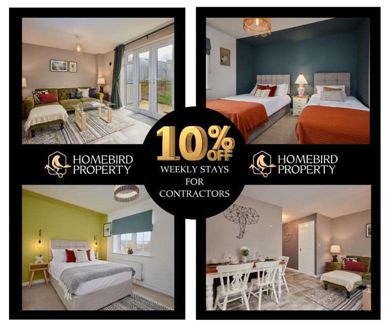 4 Bedroom House By Homebird Property Management Short Lets & Serviced Accommodation Leeds with Parking, Garden & Patio Area - B&B Leeds