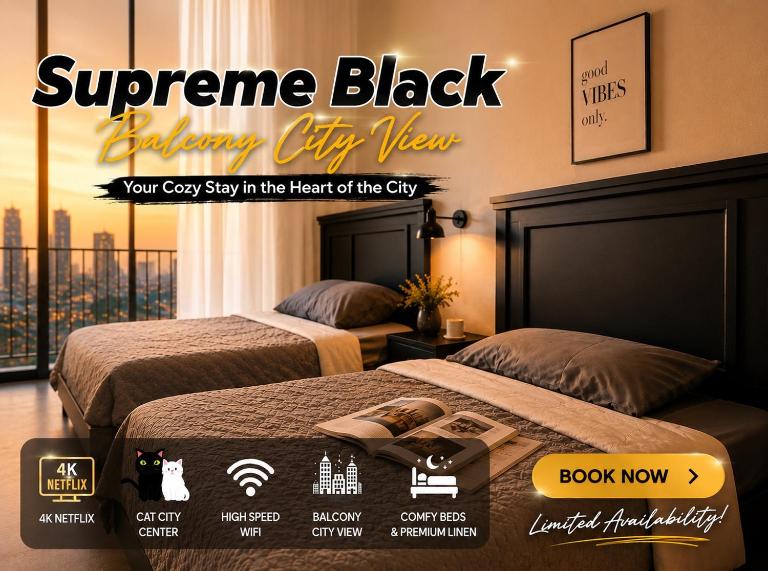 Tropics City Supreme Black Theme Large Balcony City View至尊黑主题大阳台城市风景民宿 - Bed and Breakfast Kuching