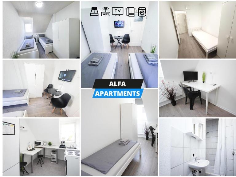 ALFA 2 Zimmer Apartment Stuttgart 2BR TV WIFI WM nahe Daimler l WIFI & SmartTV I 2 Rooms l Bathroom I Kitchen - Chambres d'hôtes Stuttgart