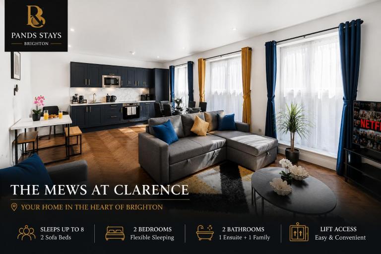Luxury 2 Bed Apt Central Brighton The Lanes Sleeps 8 - B&B Brighton