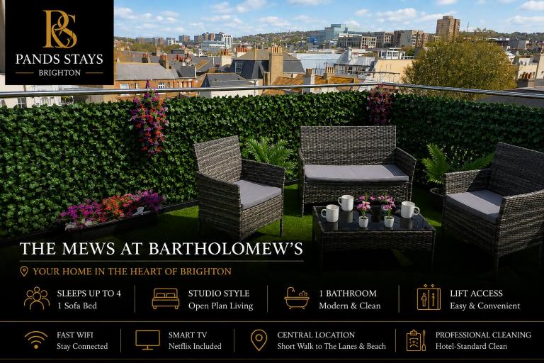 Stylish 1 Bed Apt Central Brighton Private Garden Sleeps 6 - B&B Brighton
