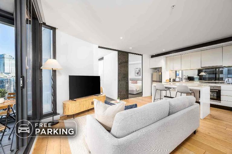 Level 50 Ocean View Apartment with Free Parking, Near Marvel Stadium - B&B Melbourne