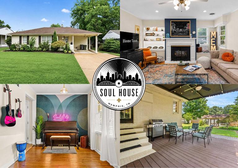 Modern Memphis Retreat - Sleeps 7 - Fireplace - B&B Memphis