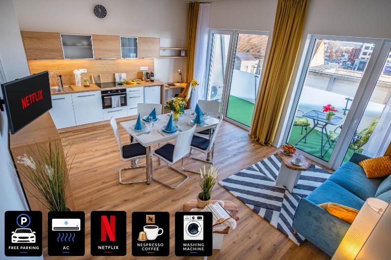 Meridiem Haven with AC, Netflix and Parking - B&B Brno