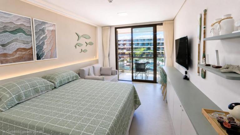 Flat Verde Mar - Muro Alto - Piscinas, lazer e 5 min da praia - Chambres d'hôtes Ipojuca
