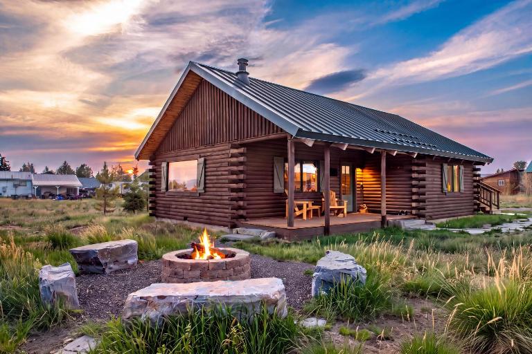 Upscale Designer Log Cabin Cozy Hot Tub Firepit - B&B Driggs