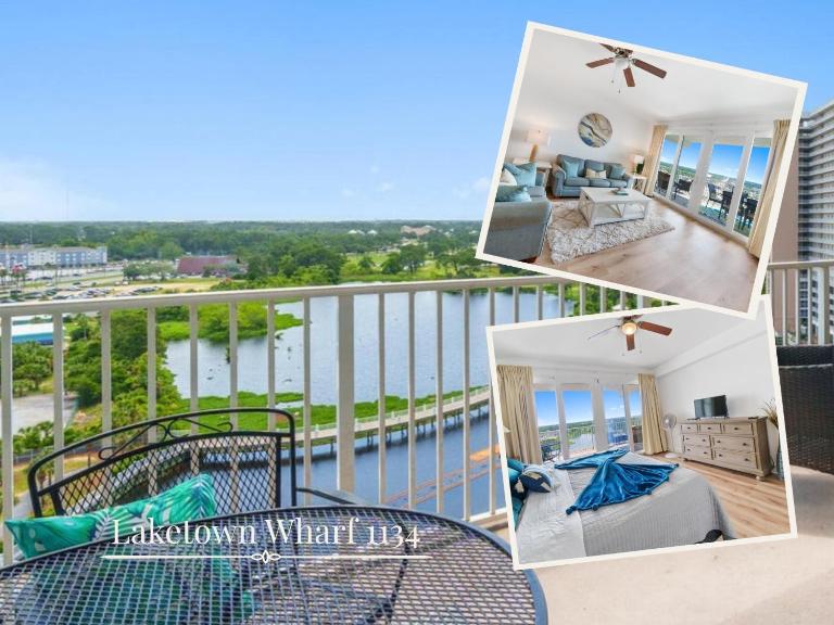 3BR, Sleeps 10, Lake Views & Steps to Beach | Laketown Wharf 1134 - Bed and Breakfast Panama City Beach