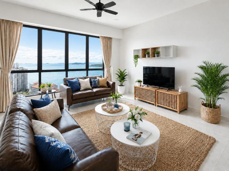 High Floor Family Seaview 3BR for 10 Bathtub & Sauna Jazz Suites Gurney - Ferienwohnung Tanjung Tokong