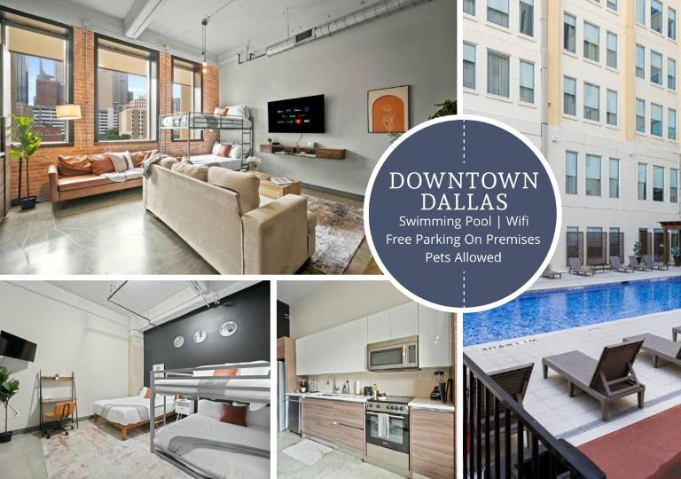 Modern City Stay with Pool, Gym and Valet Parking - B&B Dallas