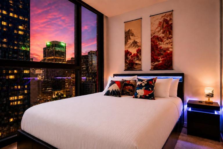 Modern Tokyo Pop 2BR Retreat - Melbourne Central - Bed and Breakfast Melbourne