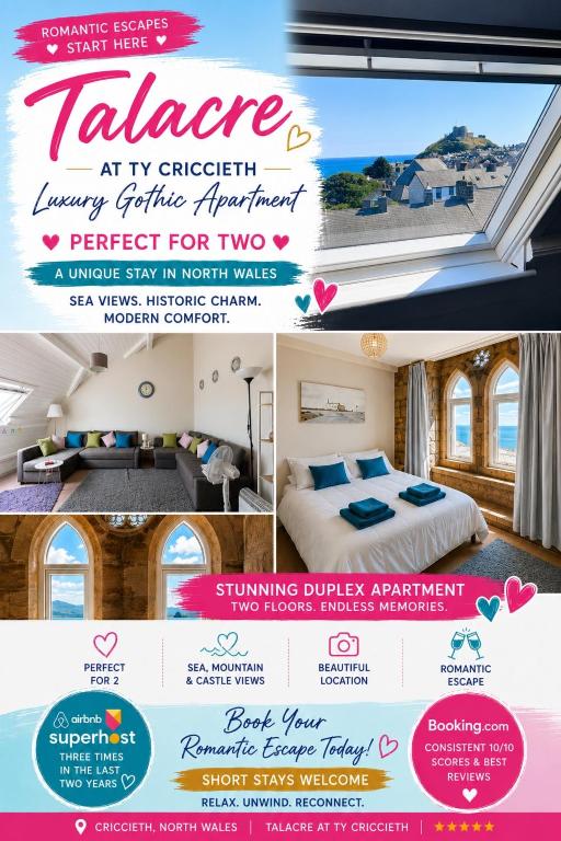 Unique Coastal Escape - Historic Charm & Castle Views Short stays available - B&B Criccieth