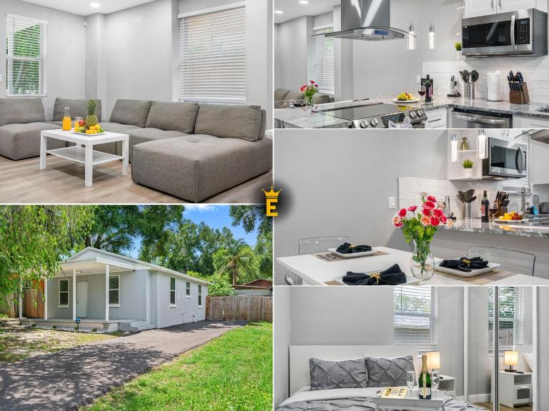 Remodeled 3BR, 6 Min to Busch Gardens Fenced Yard, Monthly Stays Welcome - B&B Tampa