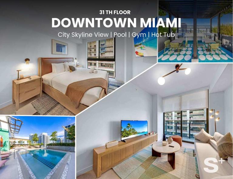 High-Rise Condo in Crosby Miami - Pool - Gym - Chambres d'hôtes Miami