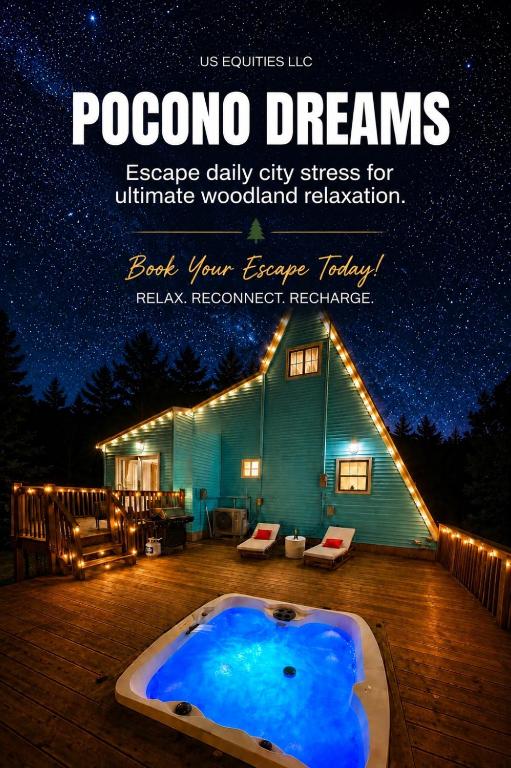 Pocono Dreams and Co XL Deck, Hot Tub, Barrel Sauna, Outdoor Theater, Fire Pit, Luxury, Romace - B&B Pocono Summit