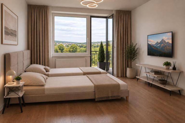 Útulný apartmán Bytča s balkónom a výhľadom na Súľovské skaly - B&B Bytča