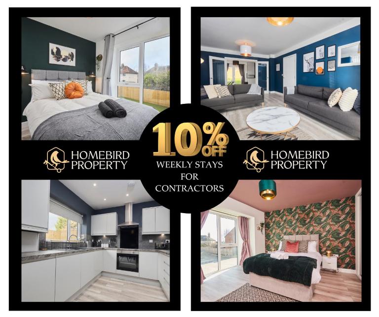 Spacious 4BDR House By Homebird Property Management Short Lets & Serviced Accommodation Leeds With Private Parking & Garden - B&B Leeds
