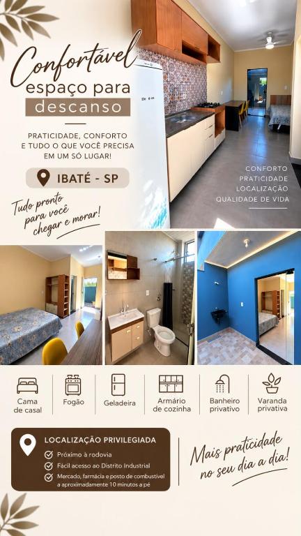 Estúdio moderno e totalmente equipado Perto da rodovia - B&B Ibaté