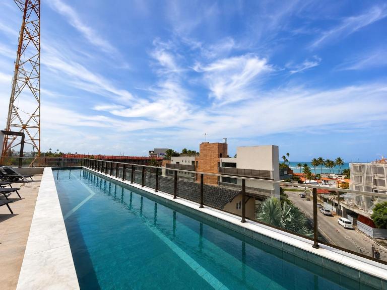 Studio para 4 com Varanda, Piscina Rooftop,No Centro,a 100m da Praia - B&B Puerto de Gallinas