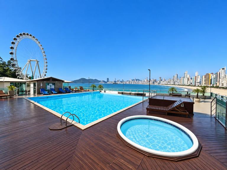 Lindo Apartamento com Vista Mar - Praia, Piscina e Garagem - B&B Balneário Camboriú