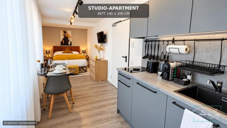 ELApart by Homely Stay - Moderne Studio Apartments direkt im Stadtzentrum mit Self-Check-in - Chambres d'hôtes Bad Kissingen