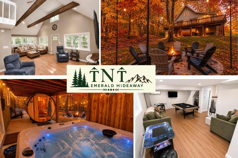 Pocono Retreat - Sleeps 10 - Game Room - Fire Pit - Sauna - Hot Tub - B&B Long Pond