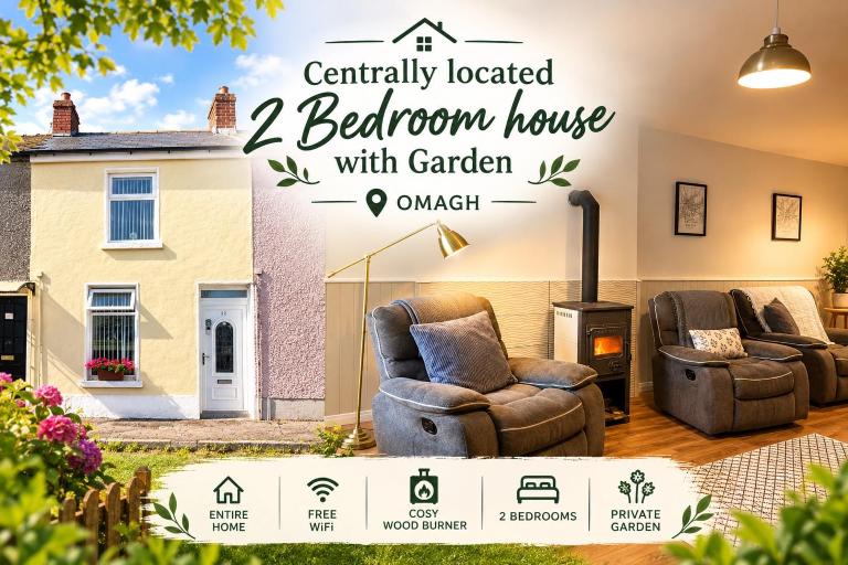 Centrally located 2 bedroom house with garden - Ferienwohnung Omagh