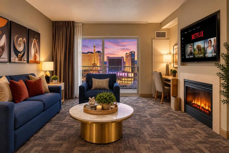 Princess Suite * Platinum Hotel with balcony Strip VIEW - Bed and Breakfast Las Vegas